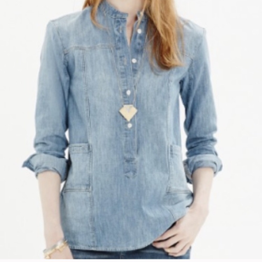 Madewell denim downshift top xs